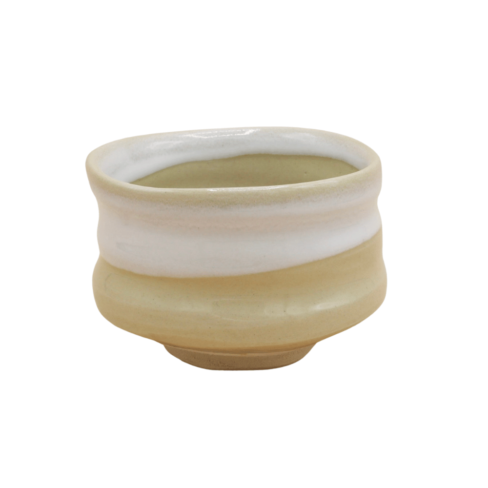 Beige &amp; White Glaze Matcha Cup