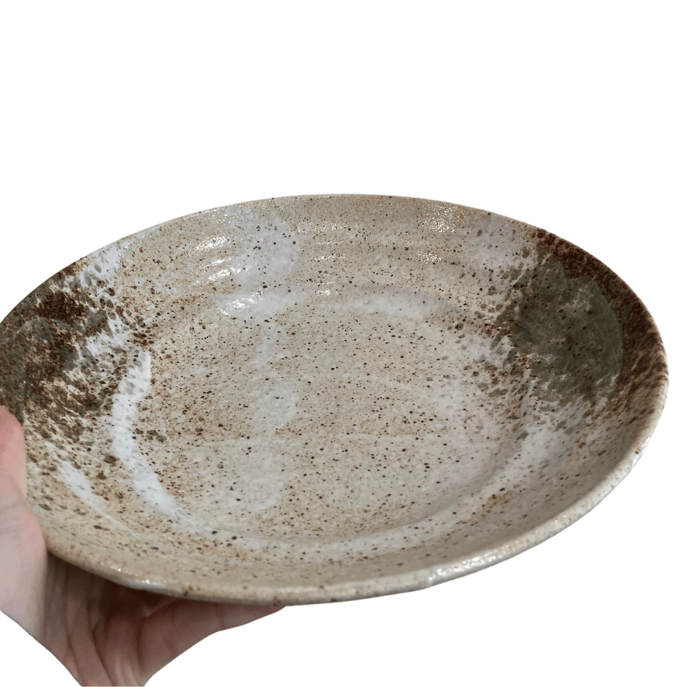 Rustic Brown &amp; Green Large Serving Dish